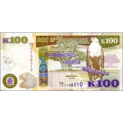 Zambia - 100 Kwacha - 2012 - P54a - B157a