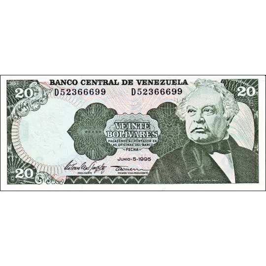 20 Bolivares - 1995 - P63e - B328e - Unc