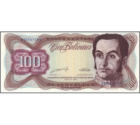 100 Bolivares - 1990 - P66c - B334j - Unc