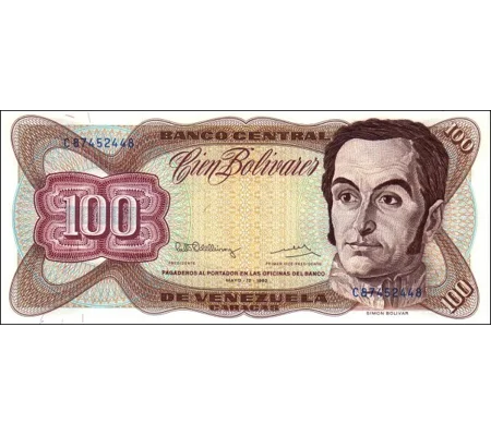 100 Bolivares - 1992 - P66d - B334k - Unc