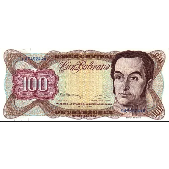 100 Bolivares - 1992 - P66d - B334k - Unc