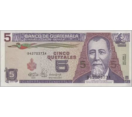 5 Quetzales - 1990 - P74a - B558b - Unc