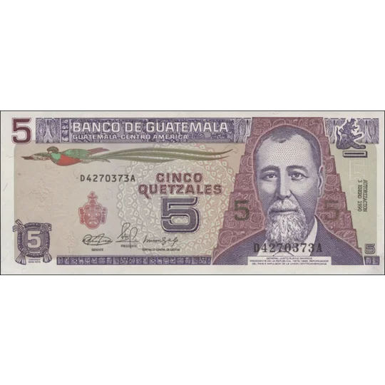 5 Quetzales - 1990 - P74a - B558b - Unc