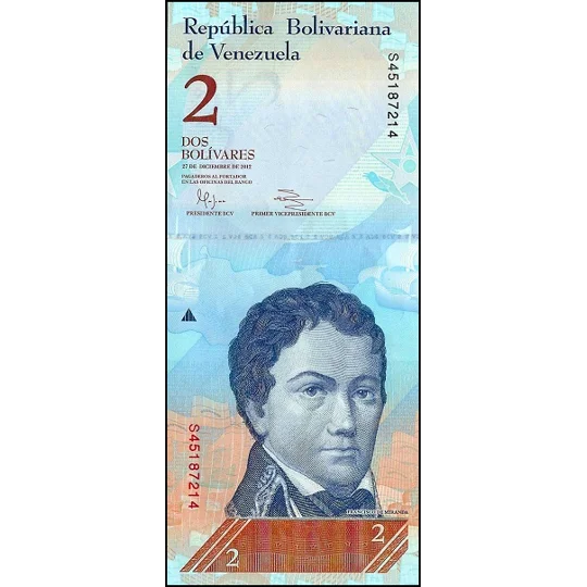 2 bolivares - 2012 - P88e - B358e - Unc