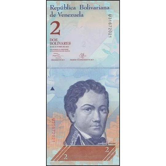 2 bolivares - 2013 - P88f - B358f - Unc