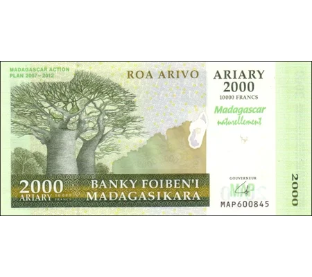2000 Ariary - 2007 - P93 - B330a - Unc