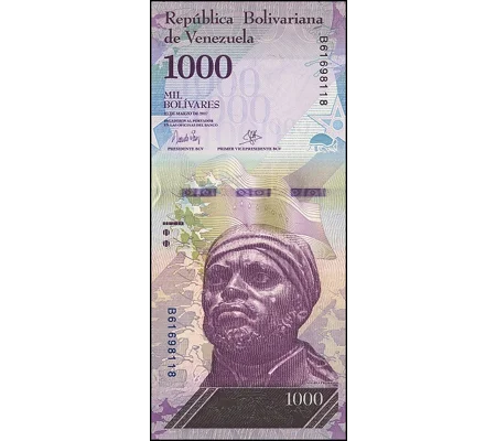 1.000 bolivares - 2017 - P95b - B365b - Unc