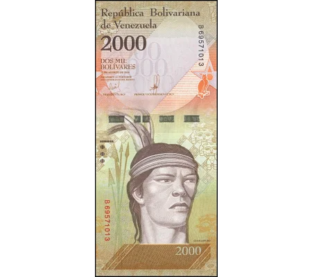 2.000 bolivares - 2016 - P96b - B366b - Unc