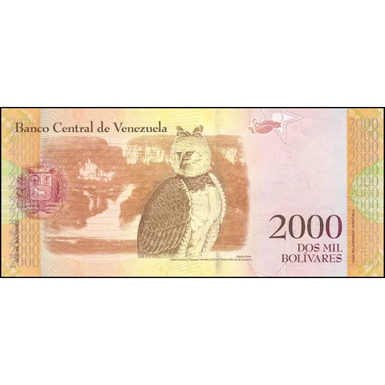 2.000 bolivares - 2016 - P96b - B366b - Unc