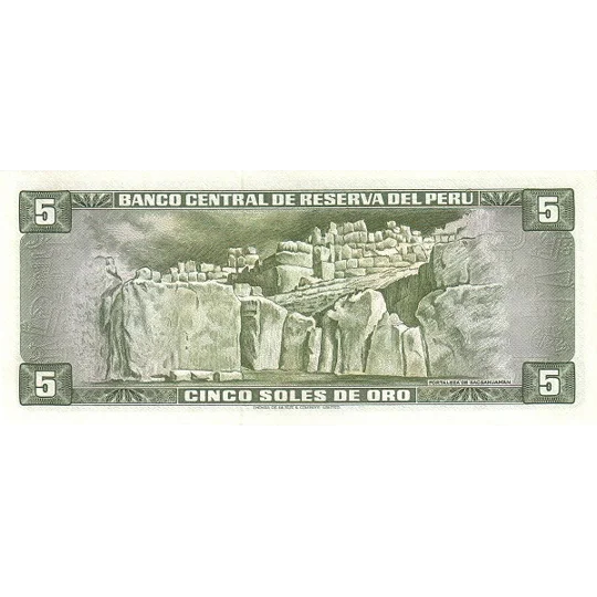 5 Soles de Oro - 1974 - P99c - B434h - Unc