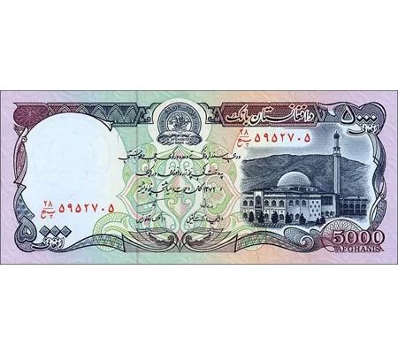 5000 Afghanis-1993 - P62a - B346a - Unc