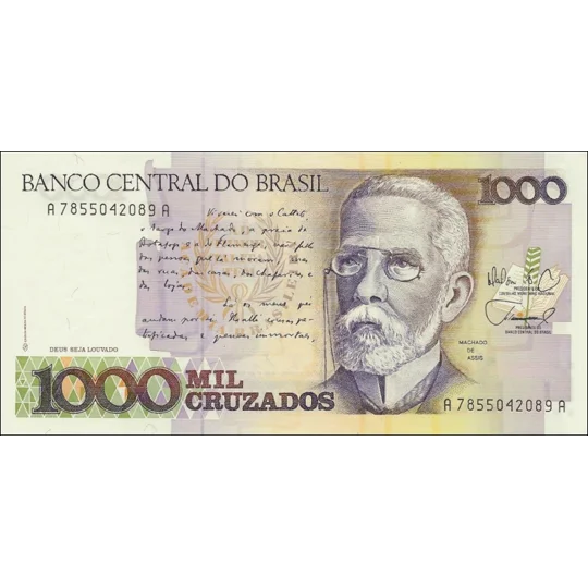 1000 Cruzados - 1988 - P213b - B835b - Unc