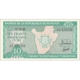 Burundi - 10 Francs - 1989 - P33b