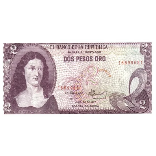 2 Pesos - 1977 - P413b - B948f - Unc