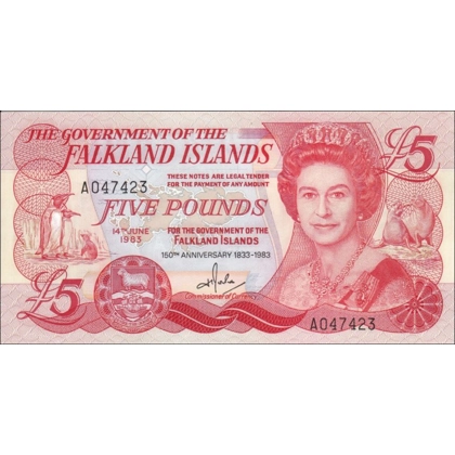 Falklands - 5 Pounds - P12 - 1983 - B217a - Unc