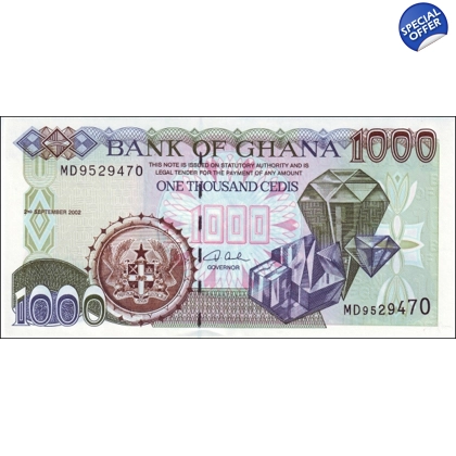 Ghana-1000 Cedis-2002 - P32h-B136a