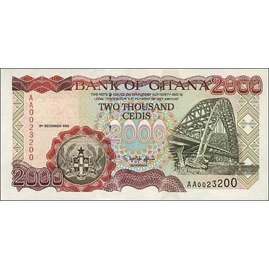 2000 Cedis - 1996 - P33a - B137a - Unc