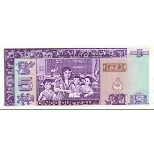 5 Quetzales - 1990 - P74a - B558b - Unc