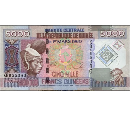 5000 Francs - 2010 - P44 - B334a - Unc