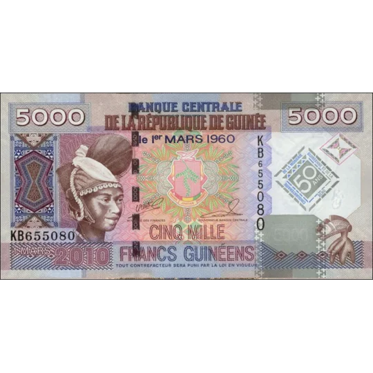 5000 Francs - 2010 - P44 - B334a - Unc