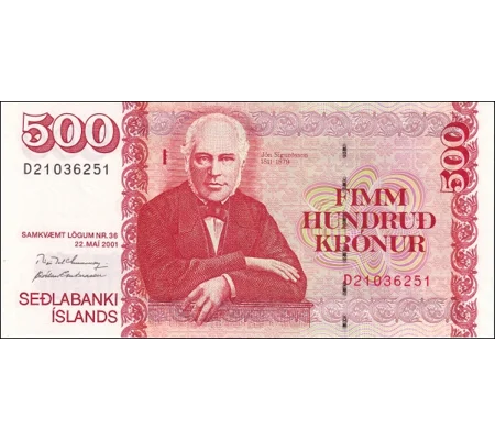 500 Kronur - 2001 - P58b - sig.26 - Unc