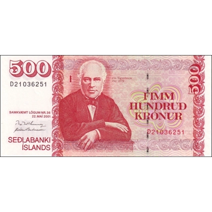 Iceland - 500 Kronur - 2001 - P58b - B814b