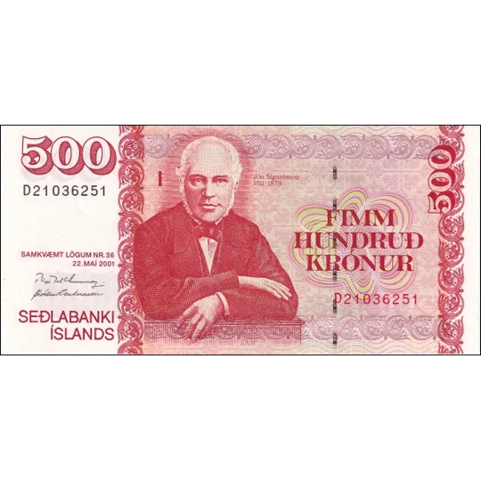 500 Kronur - 2001 - P58b - sig.26 - Unc