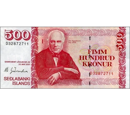 500 Kronur - 2001 - P58b - B814c - Unc