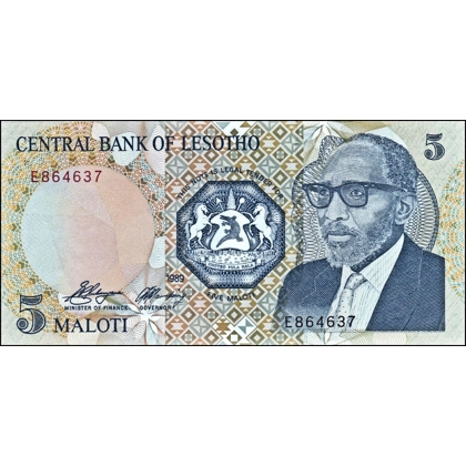 Lesotho - 5 Maloti - 1989 - P10a - B207a