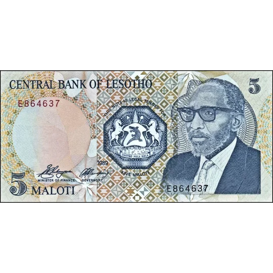 5 Maloti - 1989 - P10a - B207a - Unc