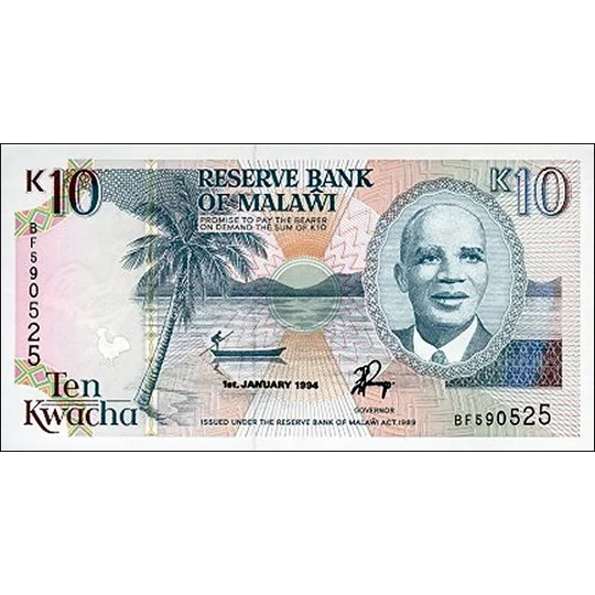 10 Kwacha - 1994 - P25c - B125c - Unc