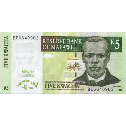 Malawi - 5 Kwacha - 2005 - P36c - B136c