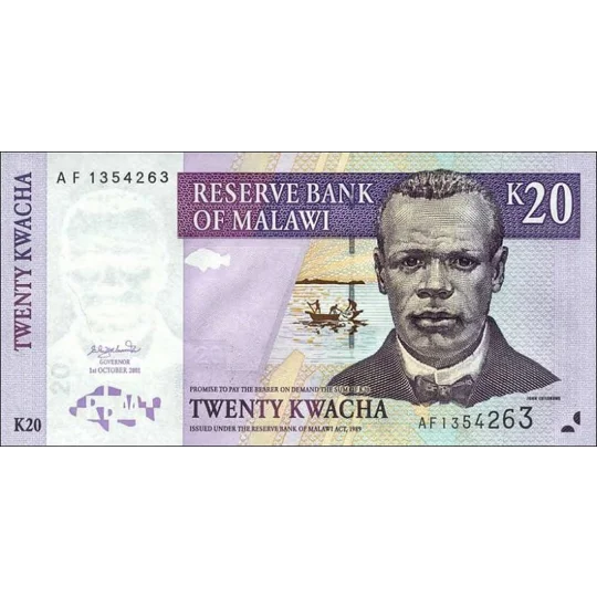 20 Kwacha - 2001 - P44a - B143a - Unc