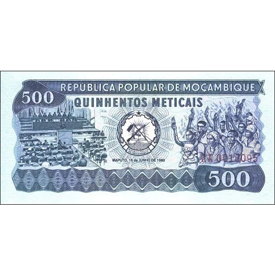 500 Meticais - 1980 - P127a - B212a - Unc