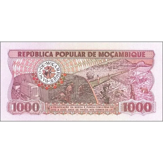 1000 Meticais - 1980 - P128a - B213a - Unc