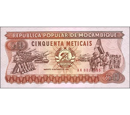 50 Meticais - 1986 - P129b - B214b - Unc