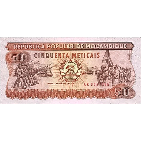 50 Meticais - 1986 - P129b - B214b - Unc