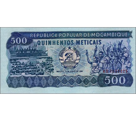 500 Meticais - 1983 - P131a - B216a - Unc