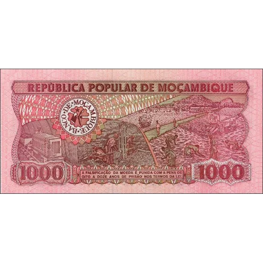 1000 Meticais - 1983 - P132a - B217a - Unc