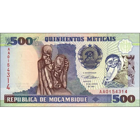 500 Meticais -1991 - P134 - B219a - Unc