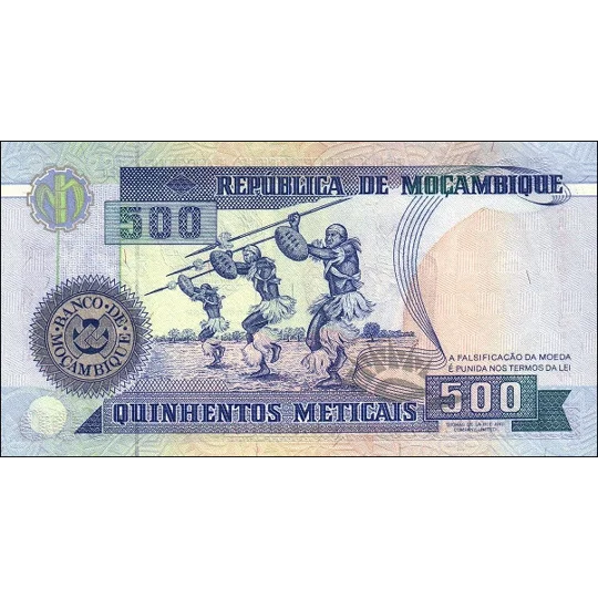 500 Meticais -1991 - P134 - B219a - Unc