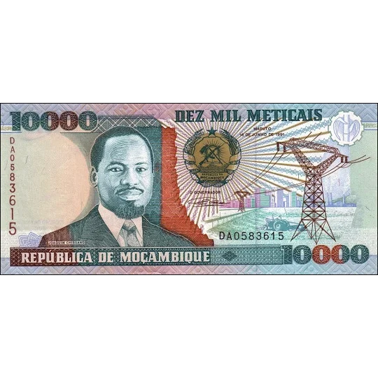10.000 Meticais - 1991 - P137 - B222a - Unc