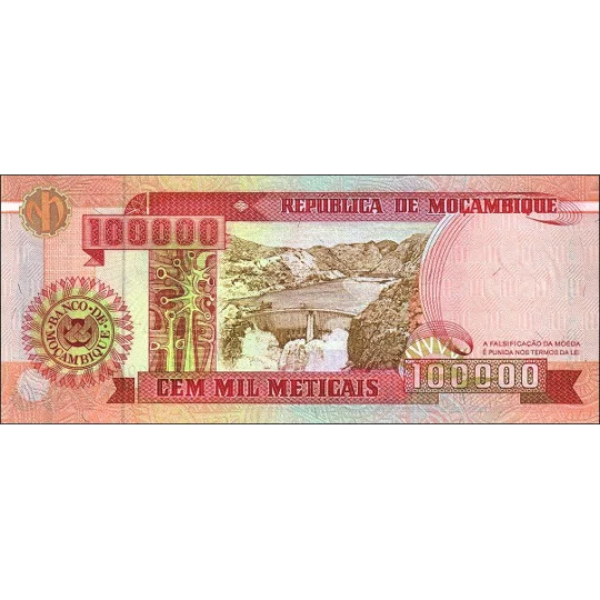 100.000 Meticais - 1993 - P139 - B225 - Unc