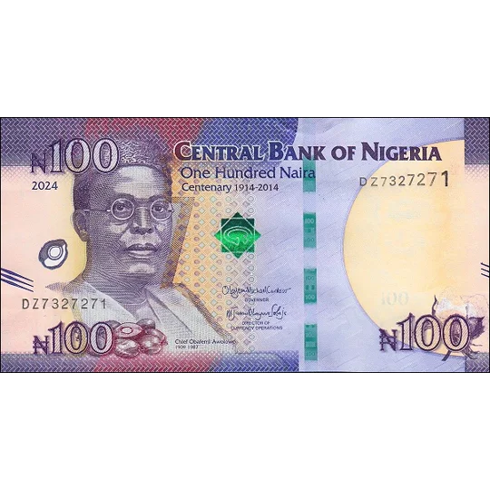 100 - Naira - 2024 - W41e - B243e - Unc