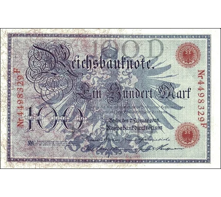 100 mark - 1908 - P33 - B210 - Au