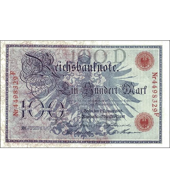 100 mark - 1908 - P33 - B210 - Au