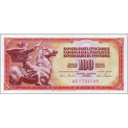 Yugoslavia - 100 Dinara - 1965 - P80c