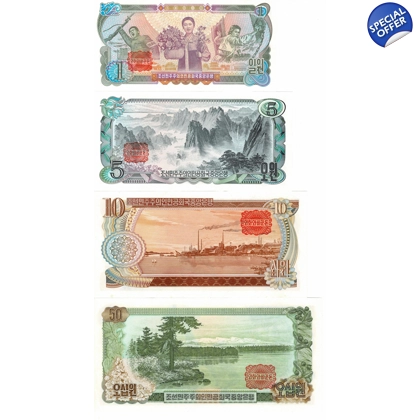 North Korea- Set of 4 note's - 1978
