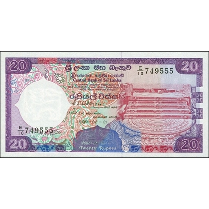 Sri Lanka-20 Rupees-1989-P97b-B102b