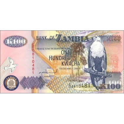 Zambia - 100 Kwacha - 1992 - P38a - B139a